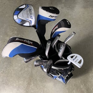 Tour Edge HP11 Club Set Driver 3W 5W 4H 5-PW+SW Putter Senior RH HC Dents +Bag