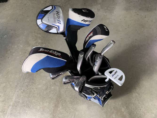 Tour Edge HP11 Club Set Driver 3W 5W 4H 5-PW+SW Putter Senior RH HC Dents +Bag
