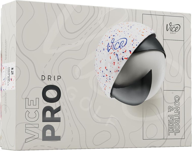Vice Golf Pro Golf Balls (Drip Red/Blue, 12pk) 1 Dozen 2025 NEW