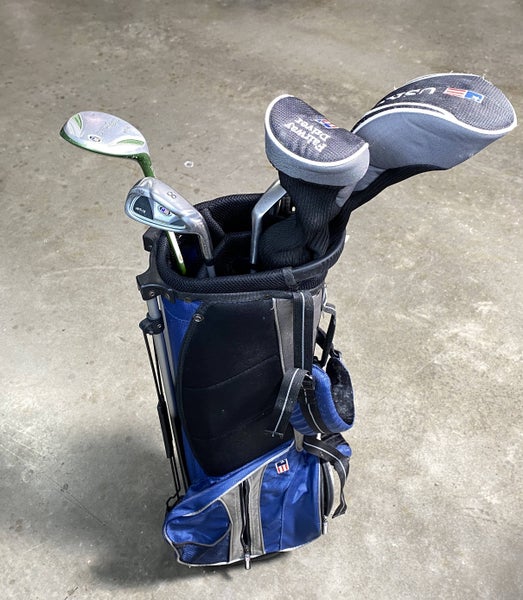 U.S. Kids Golf WT-15 Club Set Driver 3W 5H 6&8 PW SW 57" Green Junior RH HC +Bag