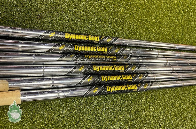 Used Dynamic Gold S300 100g 5-PW Stiff Flex Steel Iron Set Shafts