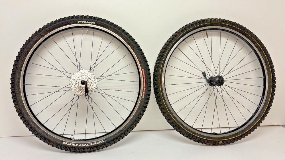 Mavic X 221 9-Spd Black Aluminum 26" Wheelset Specialized Stout Hubs +Tires