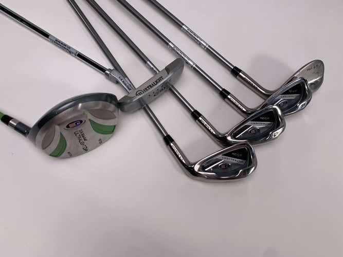 U.S. Kids Golf WT-15u Club Set Driver 6 & 8 PW SW Putter 57" Junior RH HC +Bag
