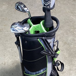 U.S. Kids Golf WT-15u Club Set Driver 8i PW Putter 57" Green Junior RH HC +Bag