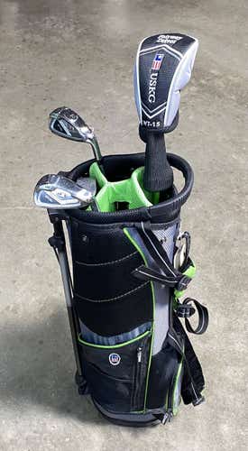 U.S. Kids Golf WT-15u Club Set Driver 8i PW Putter 57" Green Junior RH HC +Bag