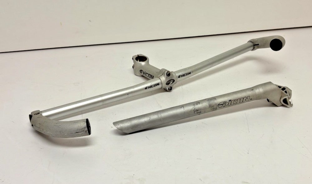 Vintage Trek ICON 580mm Handlebar 115mm Stem Bar Ends 27.2mm x 350mm Seatpost