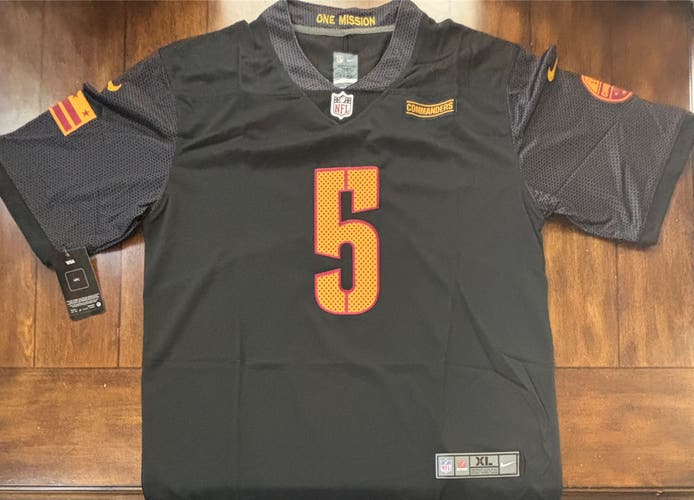 Washington Commanders Jayden Daniels #5 Adult XL Black Jersey