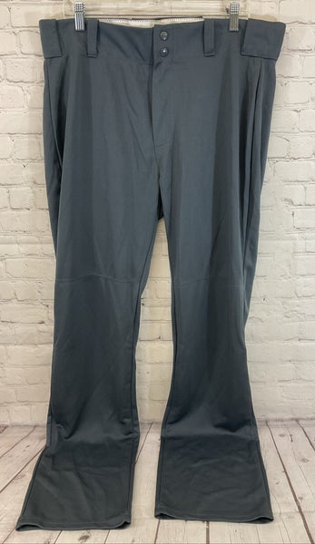 Alleson Athletic 80185 Adult's 100% Polyester Baseball Pants Dark Grey XL