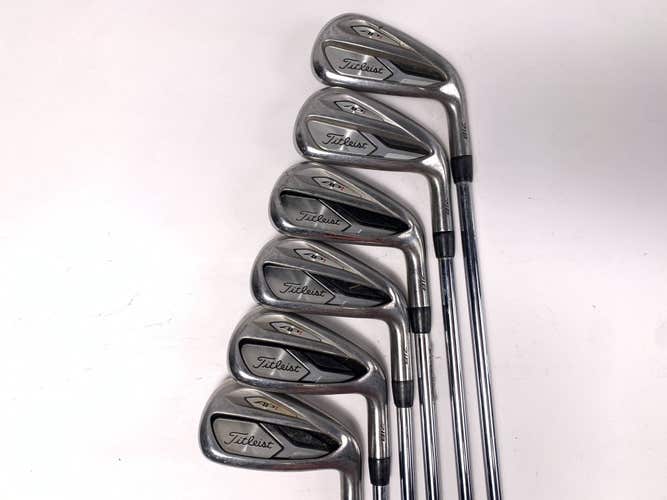 Titleist 718 AP1 Iron Set 4-9 True Temper AMT Red S300 Stiff Steel Mens RH +1''