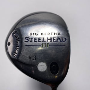 Callaway Steelhead III 3 Fairway Wood 15* System III Firm Graphite Mens RH