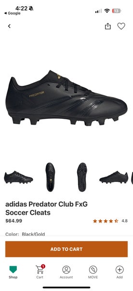 Black Kids 4.5Y (Big Kids / Youth) Adidas Cleats (Used)