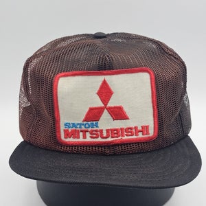 Vintage Mitsubishi SATOH Patch Trucker Louisville Mesh Tractor USA Hat Snapback