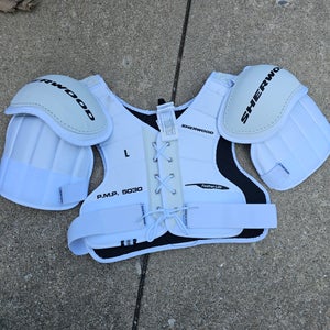 Large Senior Sher-Wood P.M.P. 5030 Shoulder Pads (Used)