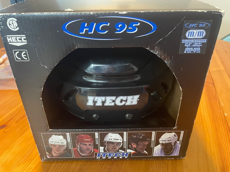 Brand New In Box Itech HC95 Hockey Helmet Medium Black Rare MIC Fedorov Larionov