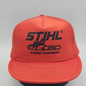 Vintage Stihl Power Equipment Chainsaw Orange Otto Cap Promo Hat Vtg Snapback