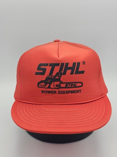 Vintage Stihl Power Equipment Chainsaw Orange Otto Cap Promo Hat Vtg Snapback