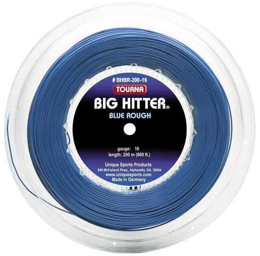 Tourna Big Hitter Blue Rough Maximum Spin Polyester Tennis String, REEL