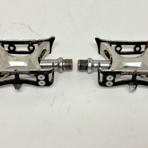 Vintage Suntour Superbe Black Aluminum Platform Pedals 9/16" Axle GREAT