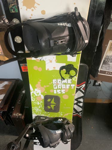 Used Rome Graft 155 Snowboard With Rome SDS Arsenal Bindings