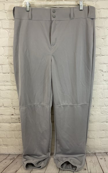 Alleson Athletic 80185 Adult's 100% Polyester Tapered Baseball Pants Grey XL