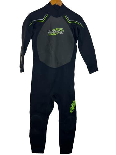 Hyperflex Mens Full Wetsuit Size Large Black 3/2 Back-Zip