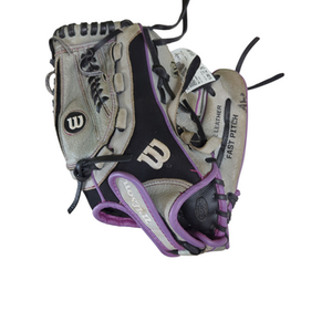 Used Wilson FLASH RH Throw Fastpitch Gloves Grey 12" 11833-S000165757