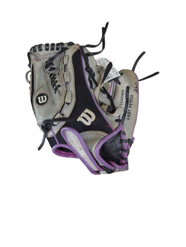 Used Wilson FLASH RH Throw Fastpitch Gloves Grey 12" 11833-S000165757