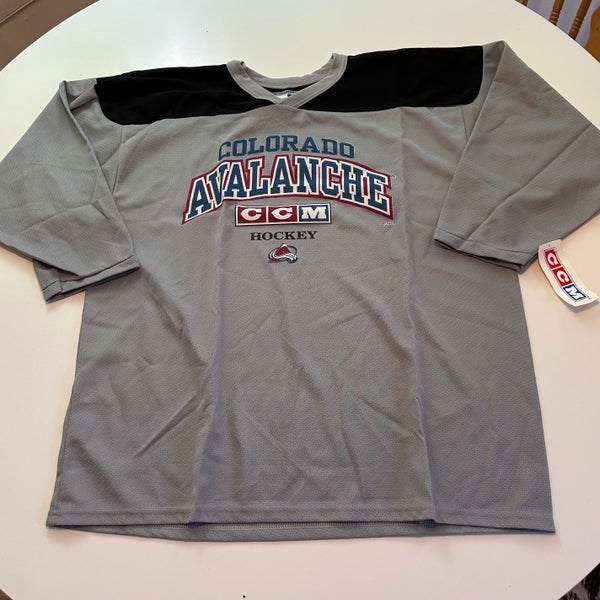 CCM Colorado Avalanche Practice Jersey - Gray/Black - Adult Large - NEW with retail tags