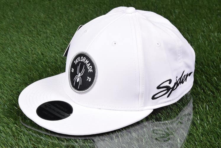 TAYLORMADE WHITE FLAT BRIM TM21 SPIDER LAUNCH GOLF HAT NEW ~ ONE SIZE FITS ALL!!