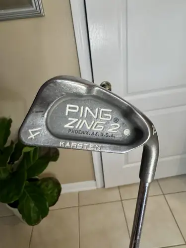 Share Ping Zing 2, 4 Iron White Dot, RH, Right Hand, Karsten Steel Shaft