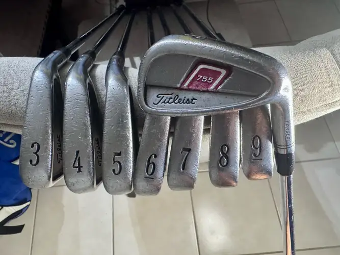Titleist 755 Forged Iron Set 3-PW S300 Dynamic Good Steel Shafts S-Stiff RH