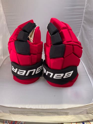 NHL CAROLINA LORENTZ Bauer Ultrasonic Gloves 14" Pro Stock MINT