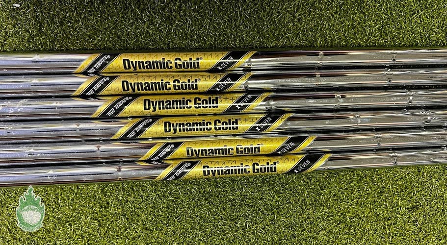 Used Dynamic Gold X Seven 5-PW Extra Stiff Flex Steel Iron Set Shafts