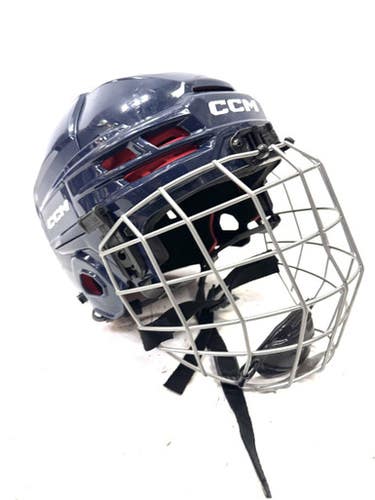 Used CCM TACKS 70 JR Helmet Cage Combo Navy Blue One Size 11860-S000297432