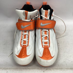 Used Nike Adult FB Cleats White And Orange Senior 15 11851-S000037480