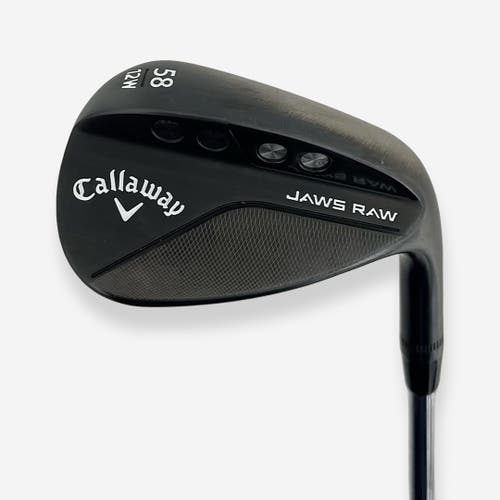 Callaway Jaws Raw Black Wedge 58° 12 Bounce Right Handed Wedge Flex Steel Shaft