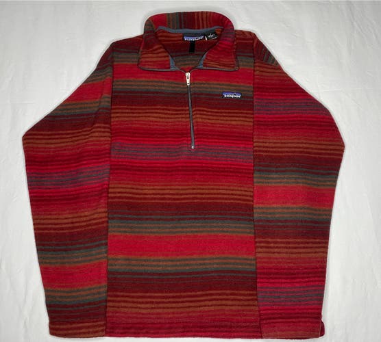 Rare Vintage Fall 1999 PATAGONIA SYNCHILLA PULLOVER FLEECE Small USA Red Stripes