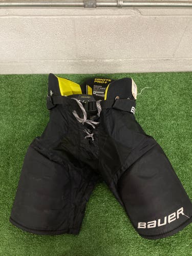 Black Junior Medium Bauer Supreme Ignite Pro Hockey Pants (Used)