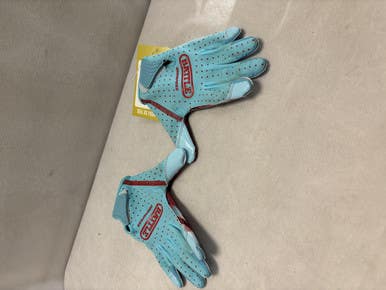 Used Battle Sports DOOMSPEED RECEIVER GLOVES FB Gloves Carolina Blue Youth 11490-S000265614