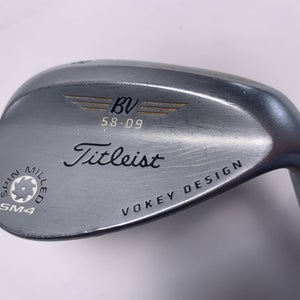 Titleist Vokey Spin Milled SM4 Chrome Wedge 58* 9  True Temper DG S200 Wedge RH