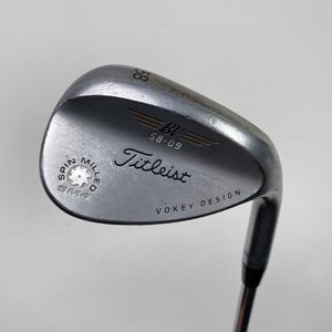 Titleist Vokey Spin Milled SM4 Chrome 58* 9 Wedge Steel Mens RH Midsize Grip
