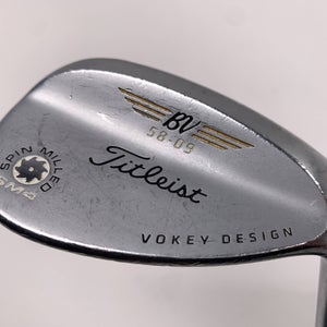 Titleist Vokey Spin Milled SM4 Chrome Lob Wedge 58* 9 Wedge Steel Mens RH