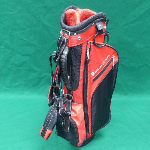 JUNIOR Orlimar Black/Red 5-Way 30" Tall Golf Stand Bag w/ Raincover