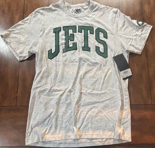 New York Jets NFL  NWT '47 Brand Grey Short Sleeve Shirt Adult Medium NWT