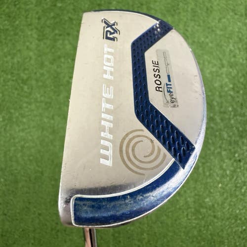 Odyssey White Hot RX Rossie Blue Mid Mallet Putter Steel Shaft Left Handed 34