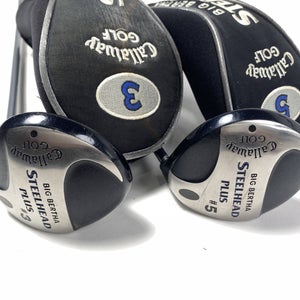Callaway Steelhead Plus 3 & 5 Fairway Wood Set 15* 18* Steelhead Plus Mens RH HC