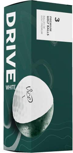 Vice Golf Drive Golf Balls (White, 3pk) 1 Sleeve 2025 NEW