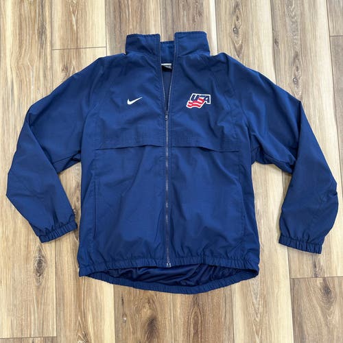 Vintage Y2K Nike US Hockey Team USA Full Zip Jacket, Navy, Large
