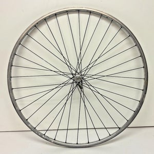 Vintage 36-Steel Spoke Silver Aluminum 700C Front Wheel Shimano Dura-Ace Hub