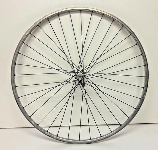 Vintage 36-Steel Spoke Silver Aluminum 700C Front Wheel Shimano Dura-Ace Hub